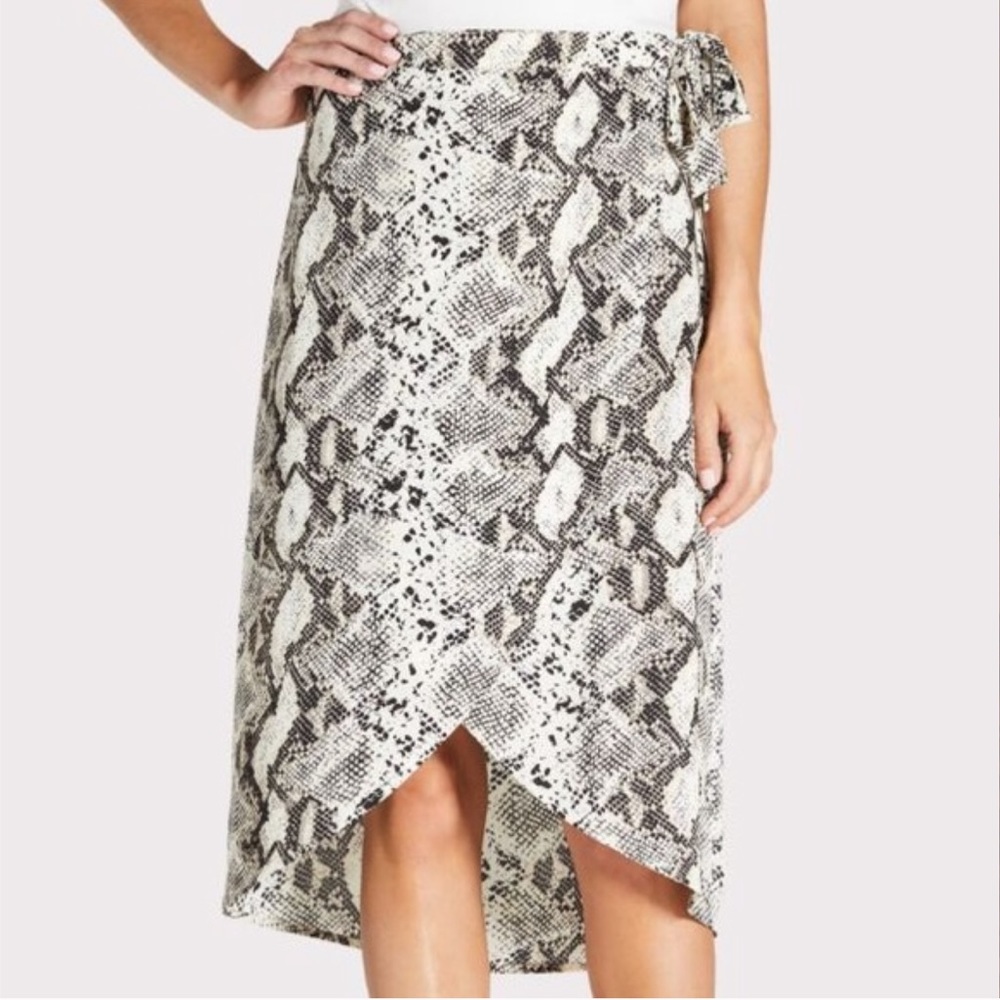 PEYTON JENSEN Snakeskin Wrap Skirt